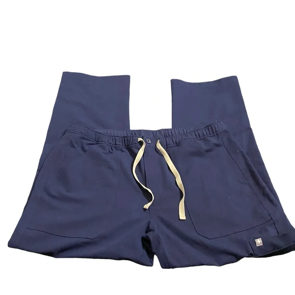 Figs Medical Mens Scrub Pants Navy Blue, Zipper and Button Closure Pockets SZ LS